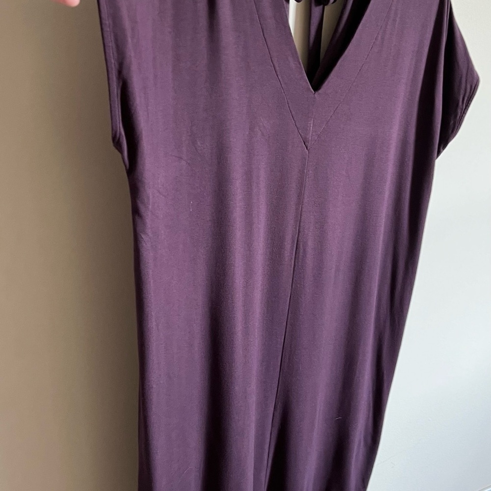 Lilla P Super Soft Jersey Knit Pullover Midi Shift Dress Eggplant Women’s sz Med - Picture 3 of 14